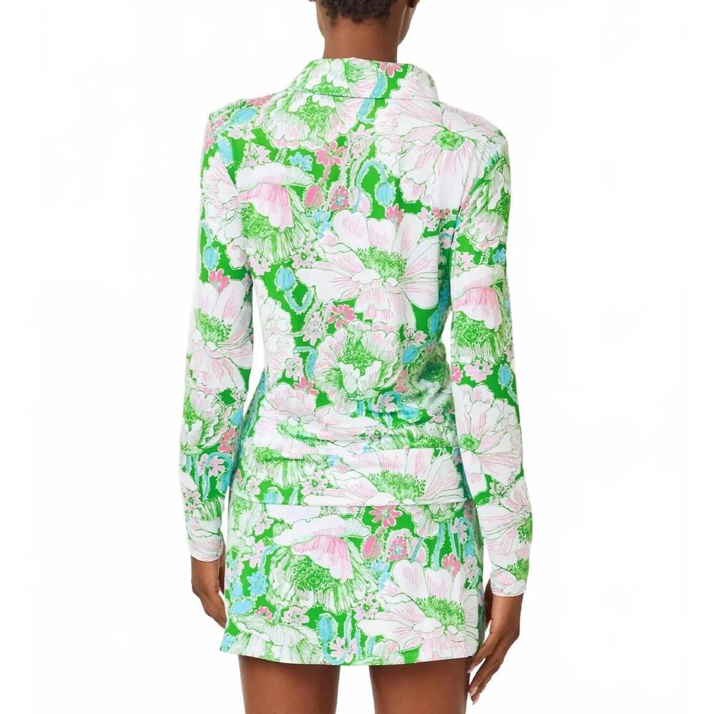 NEW LILLY PULITZER eleni pullover top in putting green poppyland - Picture 3 of 7
